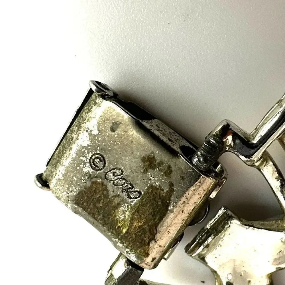 Coro vintage wide ornate silver tone bracelet